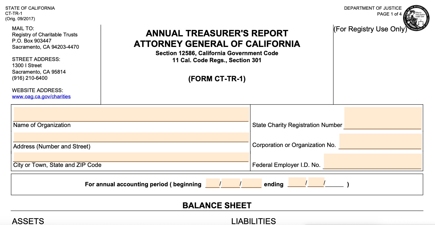 California Fundraising Registration