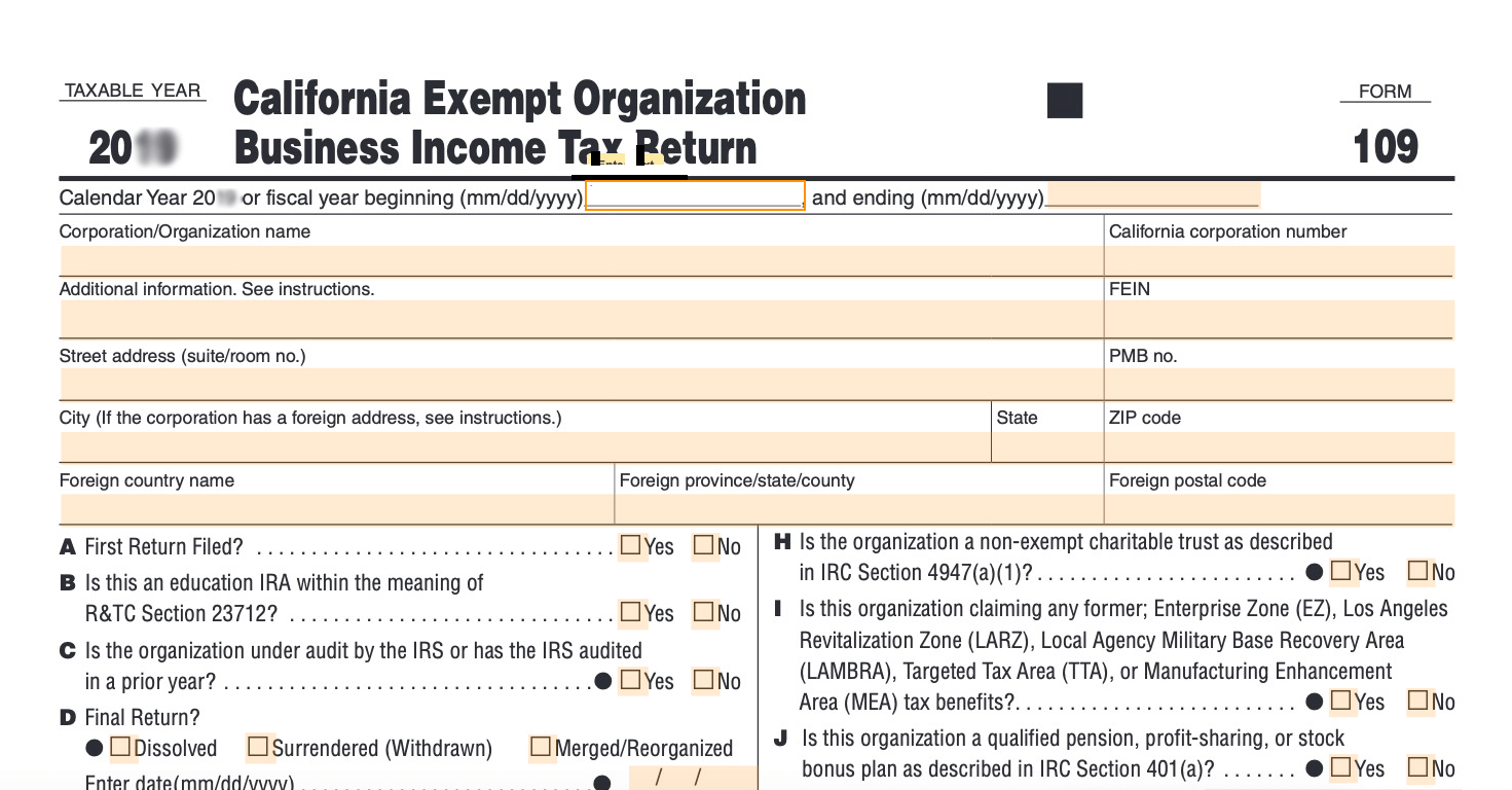 CAform109 California Form 109