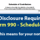Donor Disclosure Requirements Form 990 Schedule B