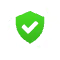 a green shield and white leaf icon