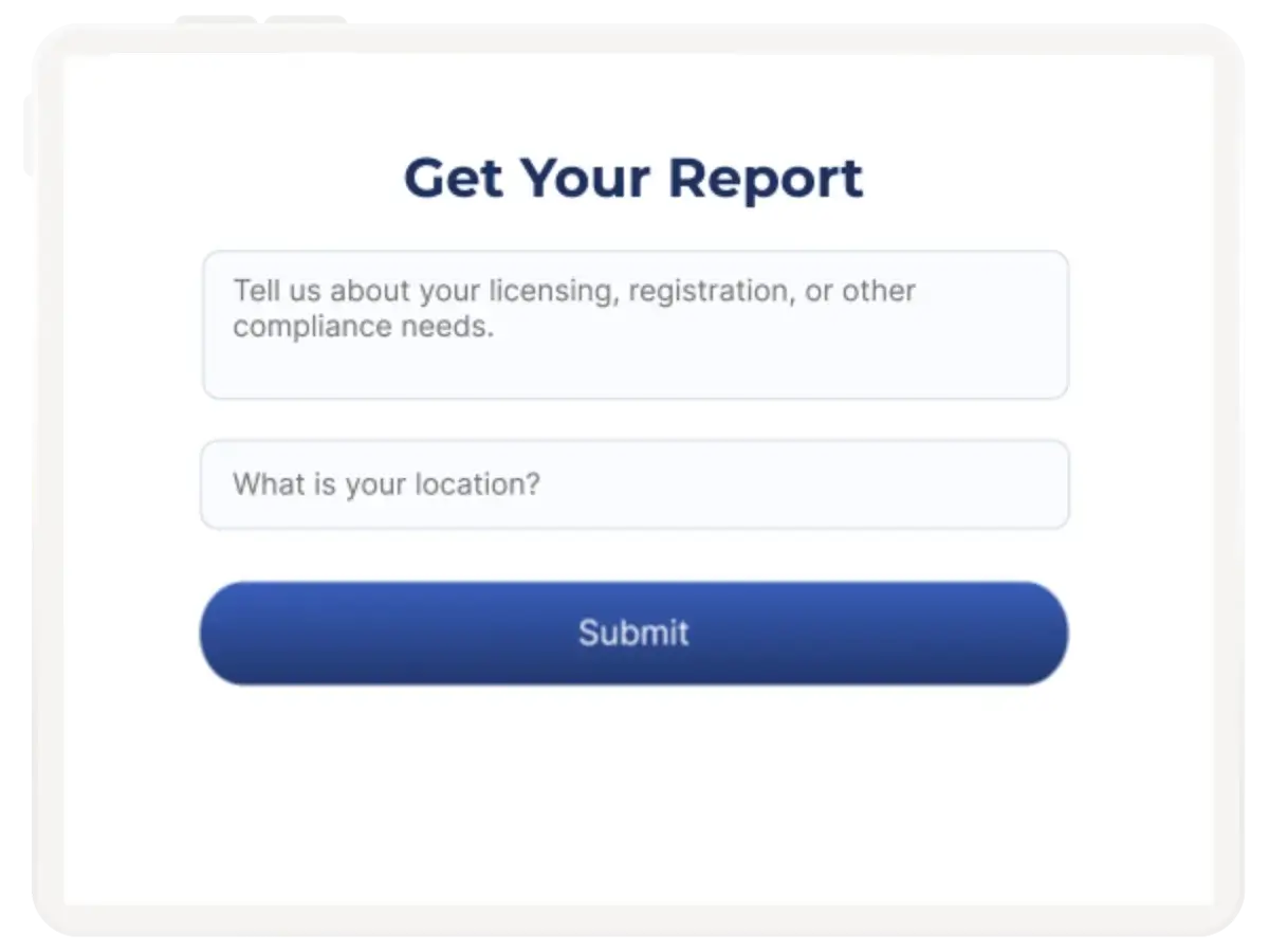 Get Your Report example form