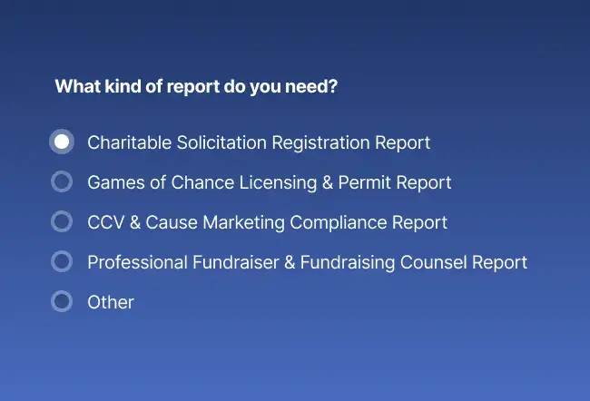 Blue background with white text asking,